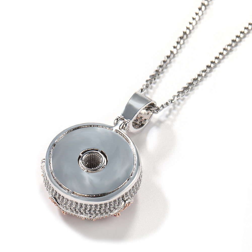 Jewelry Diamond Colored Donut Pendant Necklace ins St. Valentine's Royalty Angel Pieces
