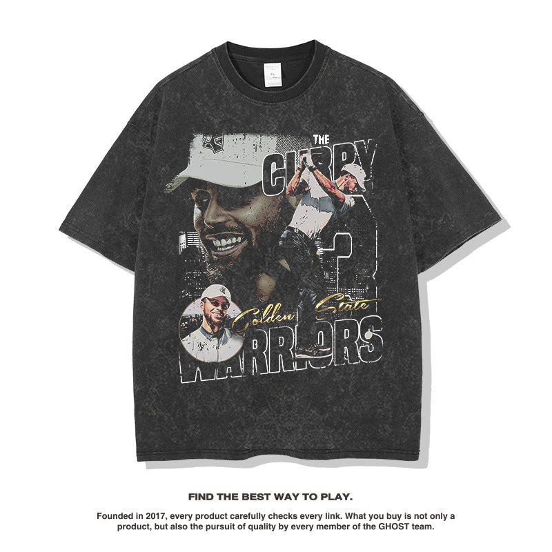 Nba T Shirt Curry Short-Sleeved T-shirt Loose Top Fashion Brand Summer High-quality pure cotton comfortable and trendy clothing