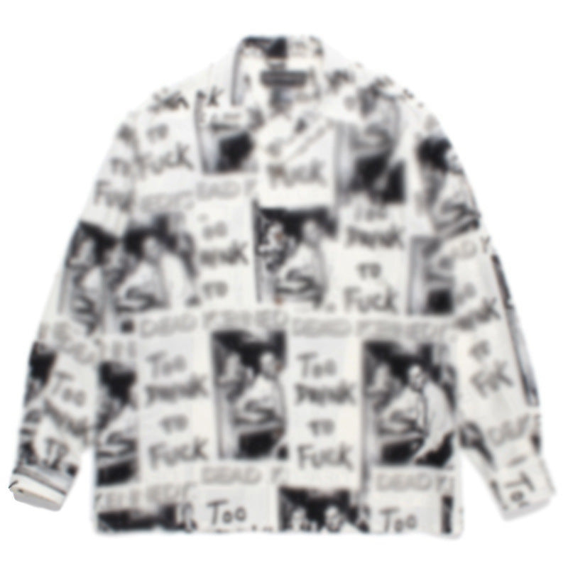 GUILTYPARTIES TIGER Long sleeved shirt printed long-sleeved shirt men's and women's trendy brand street loose Hawaiian shirt