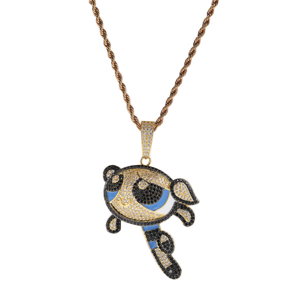 Jewelry Powerpuff Girls Spectrum St. Valentine's Pendant Hip Hop Copper Anime The Powerpuff Girls Spectrum St. Valentine's