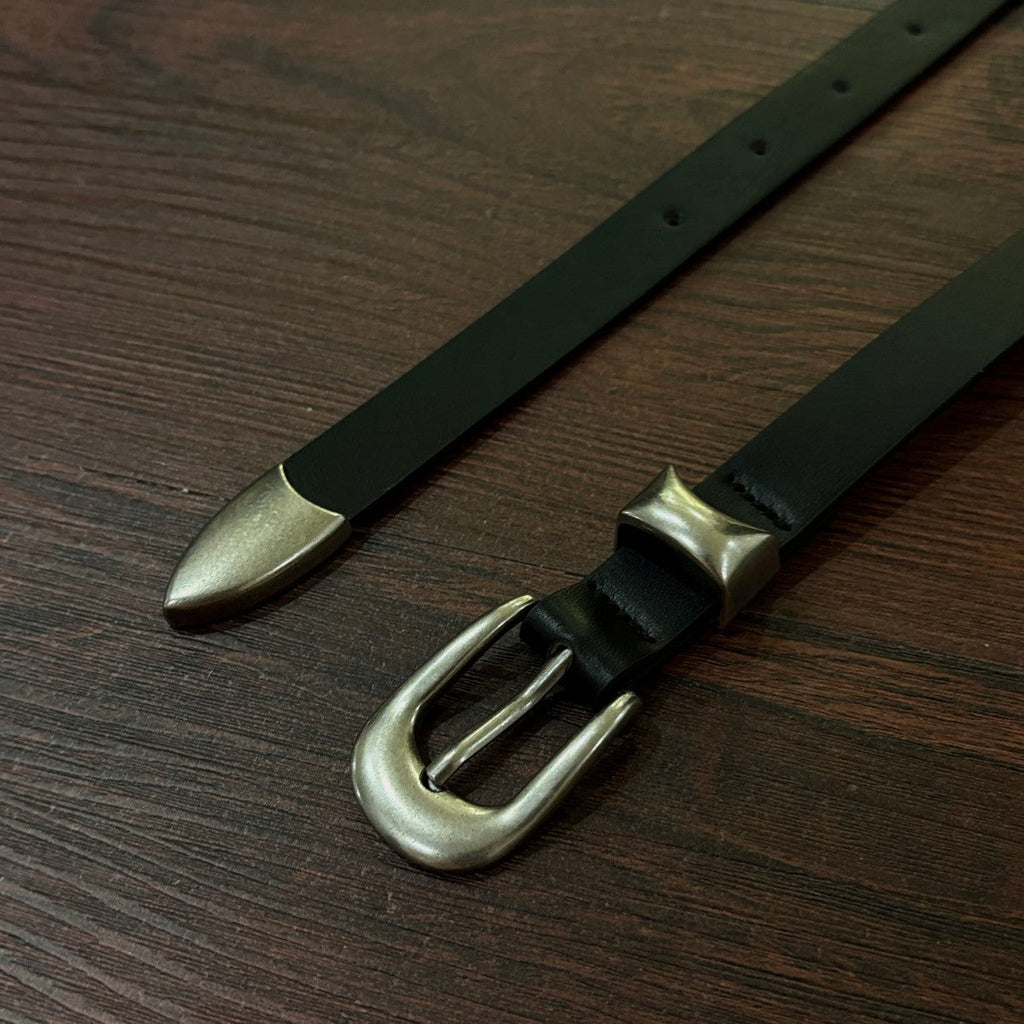 American vintage-style leather belt Cleanfit style belt Simple metal pin hand belt Casual commuter men and women