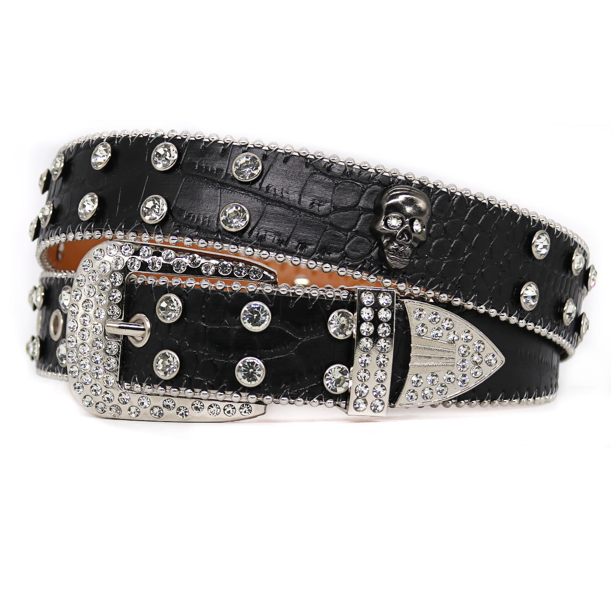 Hip-hop punk rhinestone belt punk style