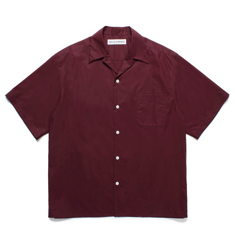 GUILTYPARTIES TIGER Shirts Solid Plain Casual Hawaiian Short Sleeve Rayon Shirt Men