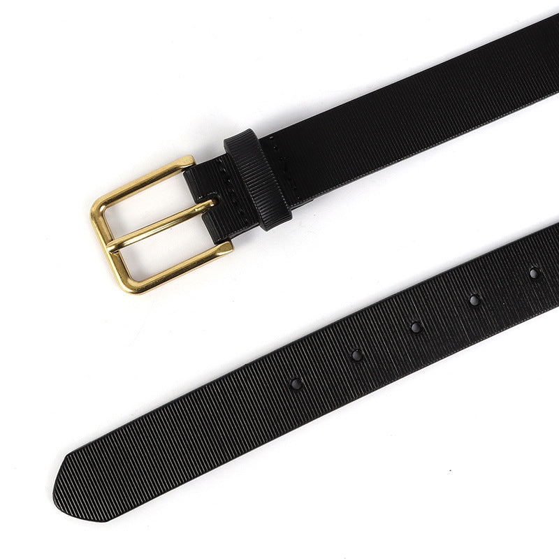 Hip-hop punk rhinestone belt with gold square buckle