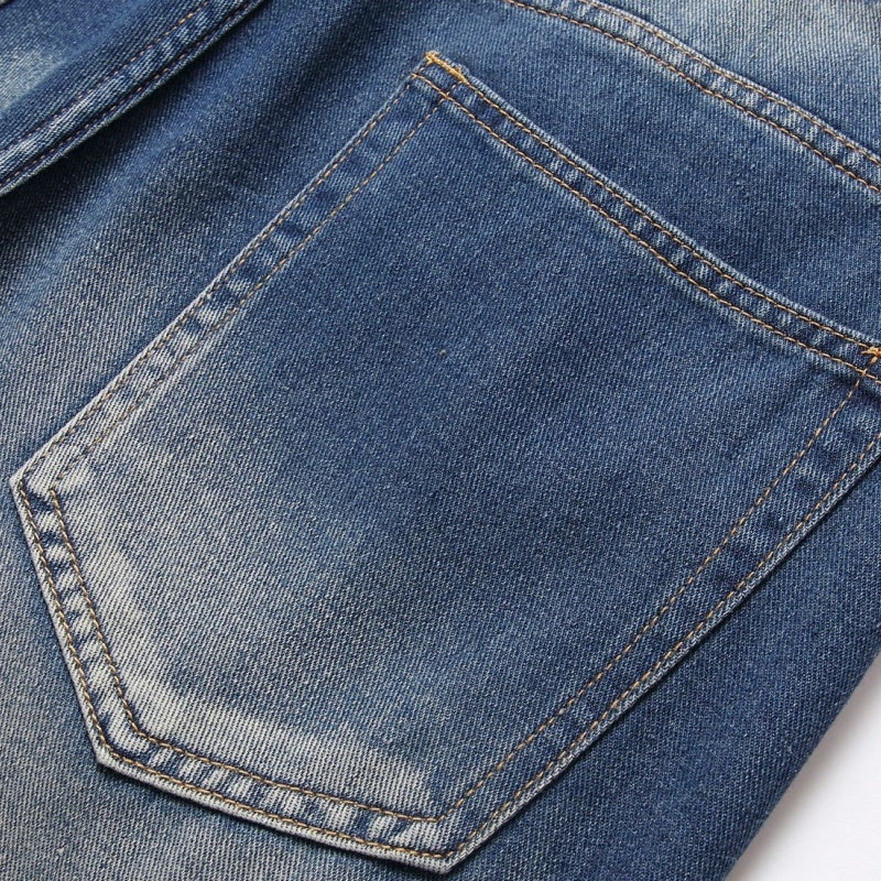 Denim shorts High-quality trendy Distressed with holes casual pure cotton Non-stretch plus-size men's clothing
