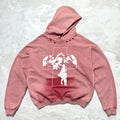 Unisex Vintage Hoodie [Heavy-Wash Faded Dark Red] Saint "Cross Holy" Limited Edition Distressed Hoodie — Featuring multi-area hand-distressing, custom fabric matched to the original in texture and color, and a heavyweight "Asut" enzyme-grind wash for