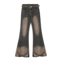 American-style streetwear harem pants Hem Split Gradient Washed Streetwear Denim