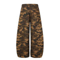 American-style streetwear harem pants Vintage Camo Stud Decor Wide Pants