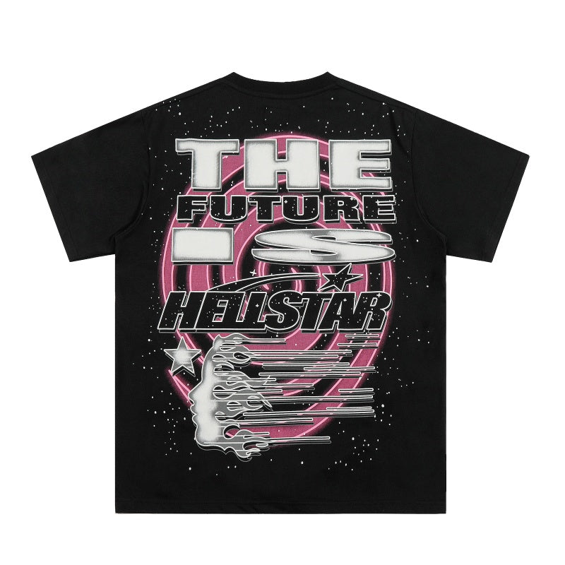 Vintage-style American T-shirt Cyan Extraterrestrial Future Graphic
