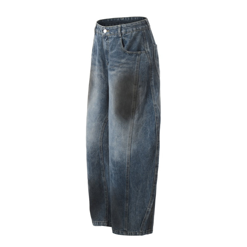 American-style streetwear harem pants Back patch pocket contrast stitch detail