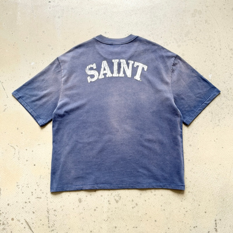 Unisex Vintage T Shirts SAINT MICHAEL "La Lumière" (French for "The Light") Limited Edition. Features heavyweight 320g fabric (post-wash weight) that matches the original specifications, along with vintage-style single-stitch and "blind stitch" (top-