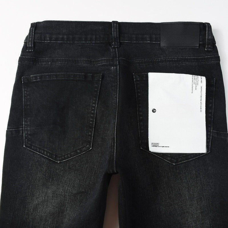 Purple brand Jeans High-quality pure cotton streetwear trousers Rhinestone