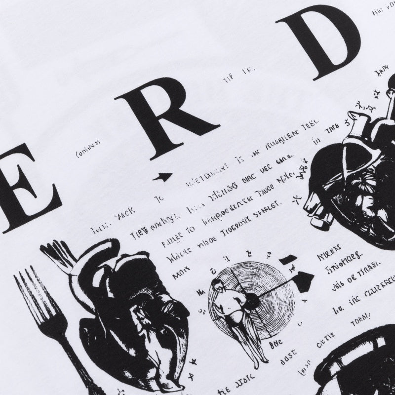 ERD T Shirts Two-Sided Monochrome Art Pattern Casual Shirt
