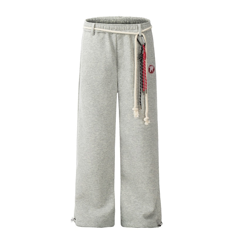 American-style streetwear harem pants Small woven side logo patch