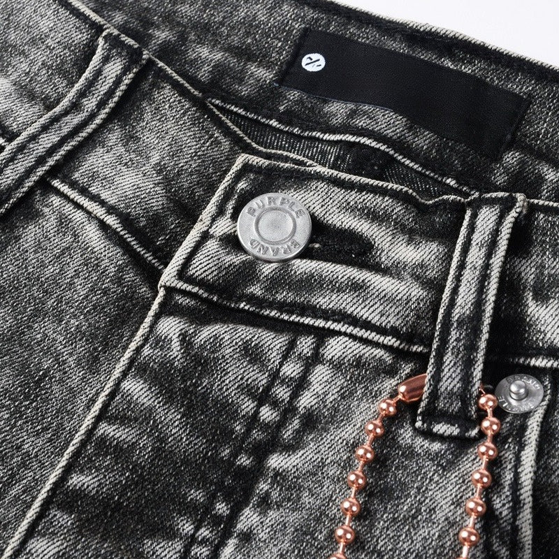 Purple brand Jeans High-quality pure cotton streetwear trousers Rhinestone