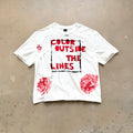 Unisex Vintage T Shirts Saint Street "Dirty" — An Unconventional Limited Edition. Street-graffiti style T-shirt featuring hand-painted splatter effects, multi-location hand-distressing, and a heavy-weight fabric treated with an enzyme-stone wash and
