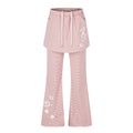 American-style streetwear harem pants Star & Clef Print Layered Flare Trousers