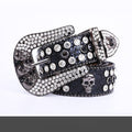Hip-hop punk rhinestone belt skull alloy belt