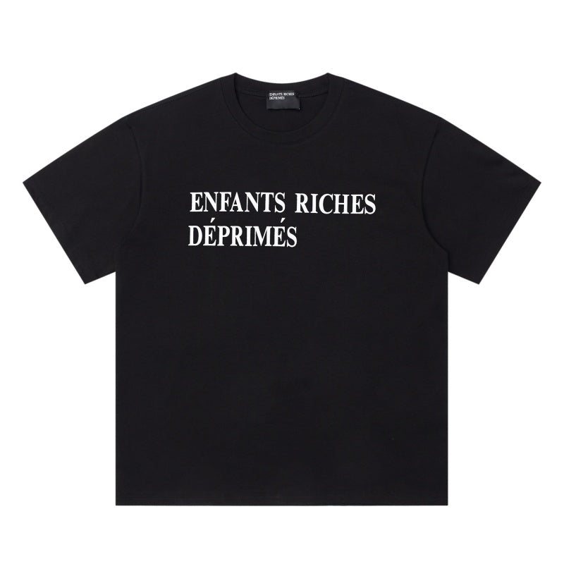 ERD T Shirts Understated Dual Line Typography Street Top