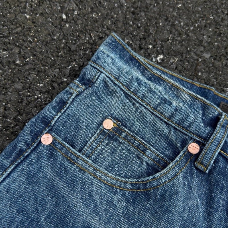Lightning Pattern Jeans High-quality high-street pure cotton trousers