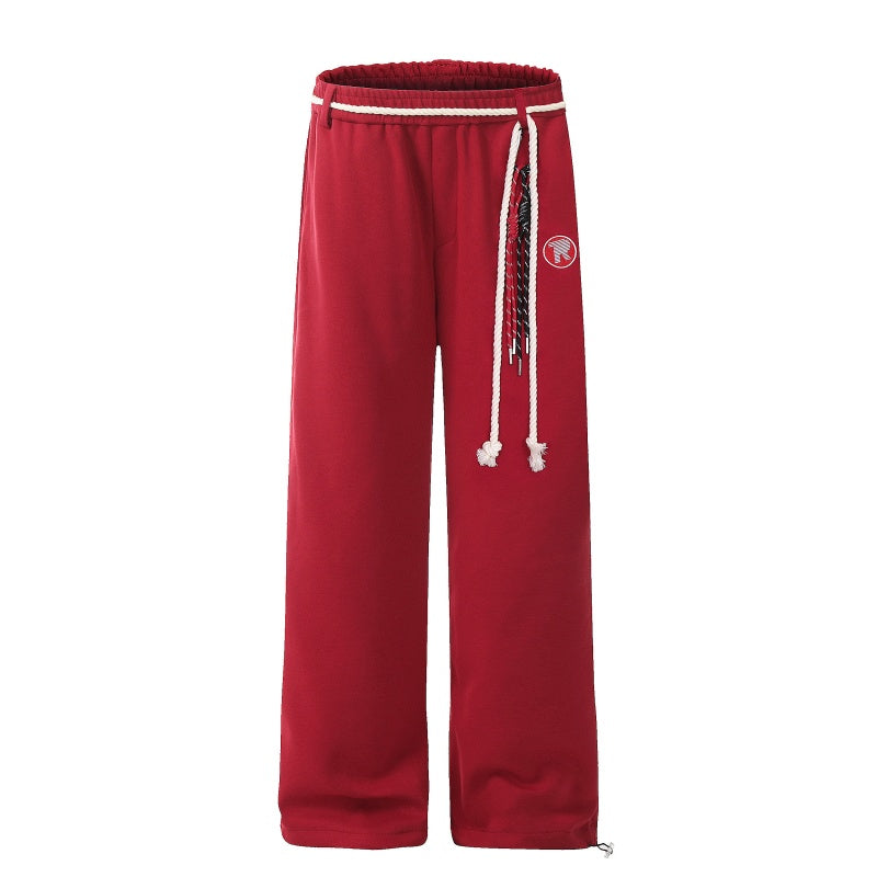American-style streetwear harem pants Small woven side logo patch