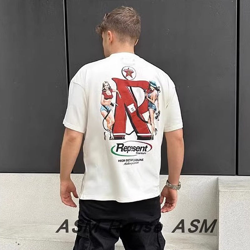 Mens T-shirt Vintage Represent cheerleader-style graphic print