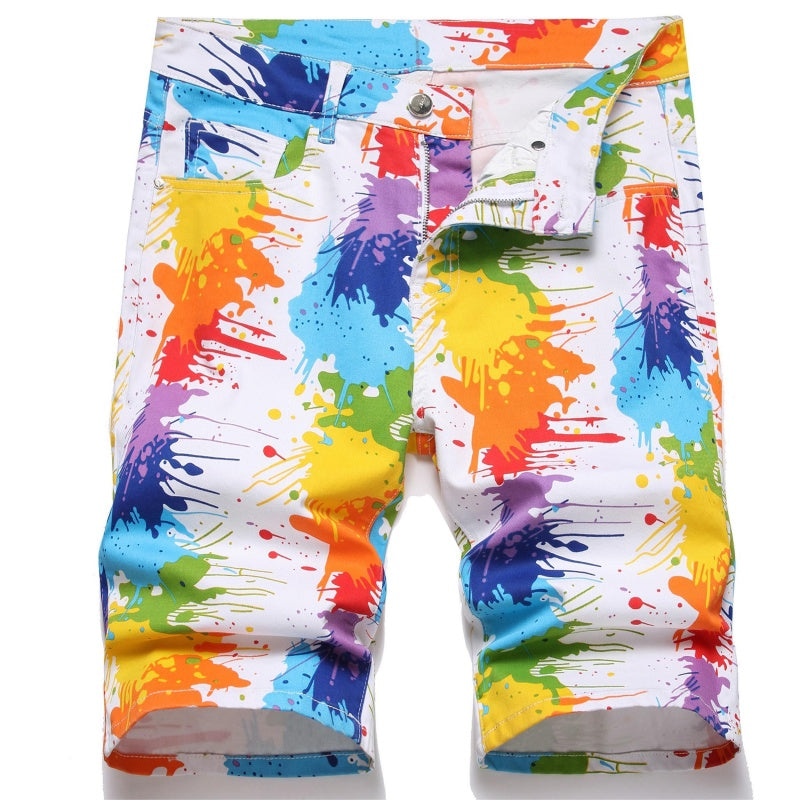 Denim shorts High-quality trendy Distressed with holes casual pure cotton Non-stretch plus-size men's clothing