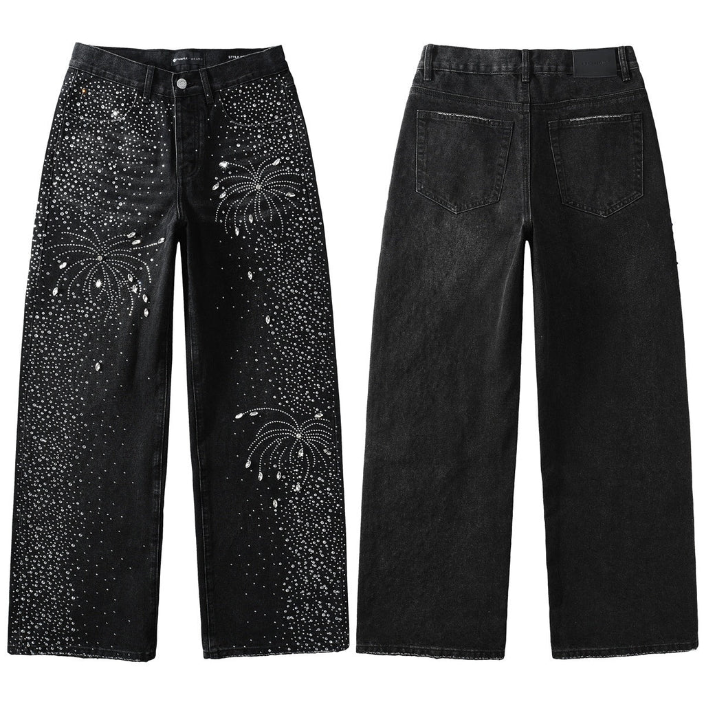 purple brand jeans Rhinestones #9125