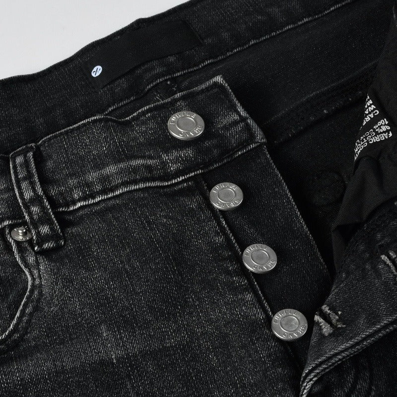 Purple brand Jeans High-quality pure cotton streetwear trousers Hole