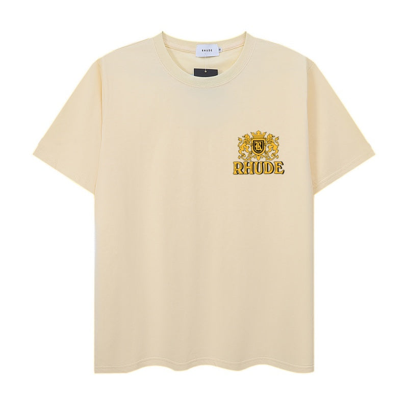 RHUDE T Shirts Crossed Sides Wreath Logo Print