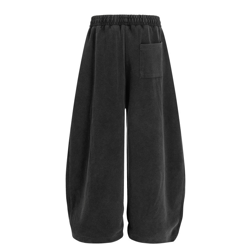 American-style streetwear harem pants Distressed Poem Graphic Baggy Drawstring Bottoms