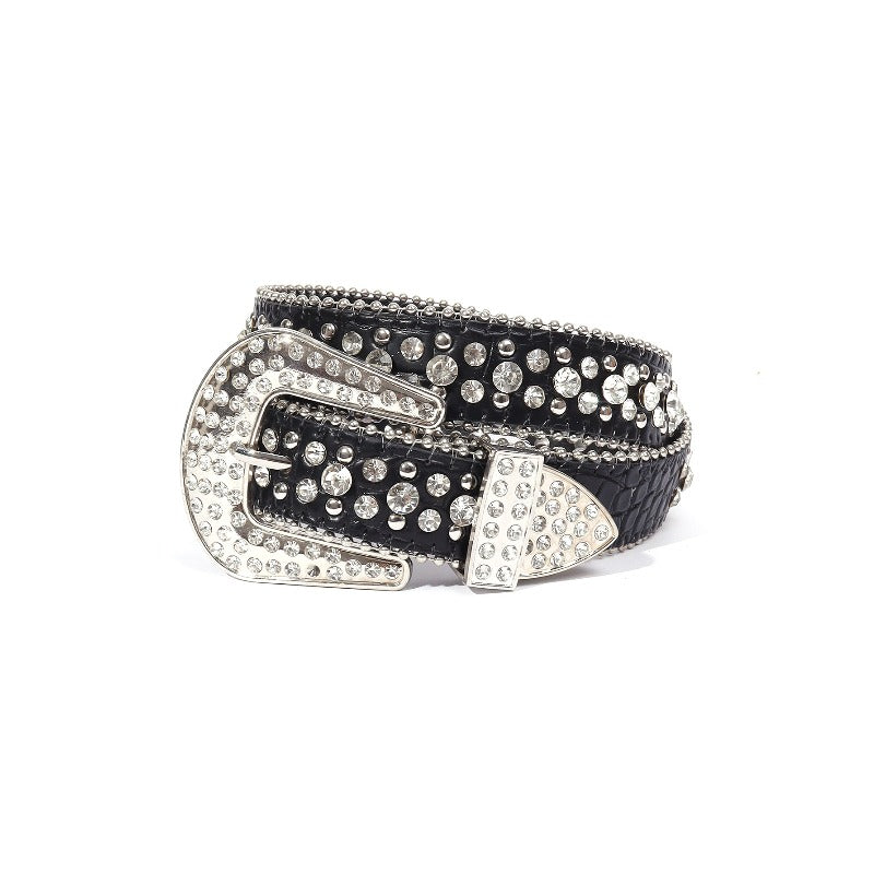 Hip-hop punk rhinestone belt alloy punk accessories