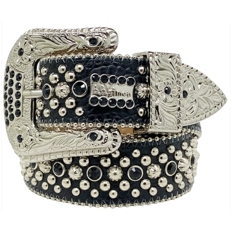 Hip-hop punk rhinestone belt punk style