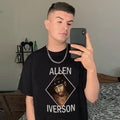 Mens T-shirt Vintage Hip-hop/basketball style with Iverson print