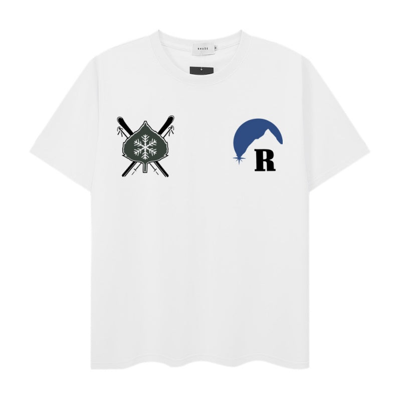 RHUDE T Shirts Vintage Mountain Brand Motif