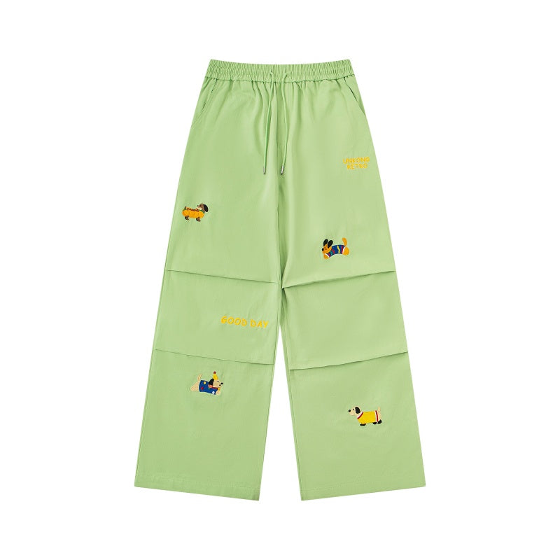 Street-style vintage jeans Retro Harajuku Style Colorful Colorblock Cargo Pants with Graphic Accents