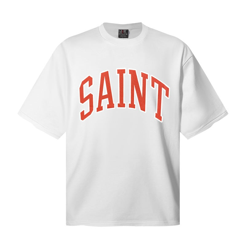 Saint Michael T Shirts Simple Varsity SAINT Chest Text Artwork