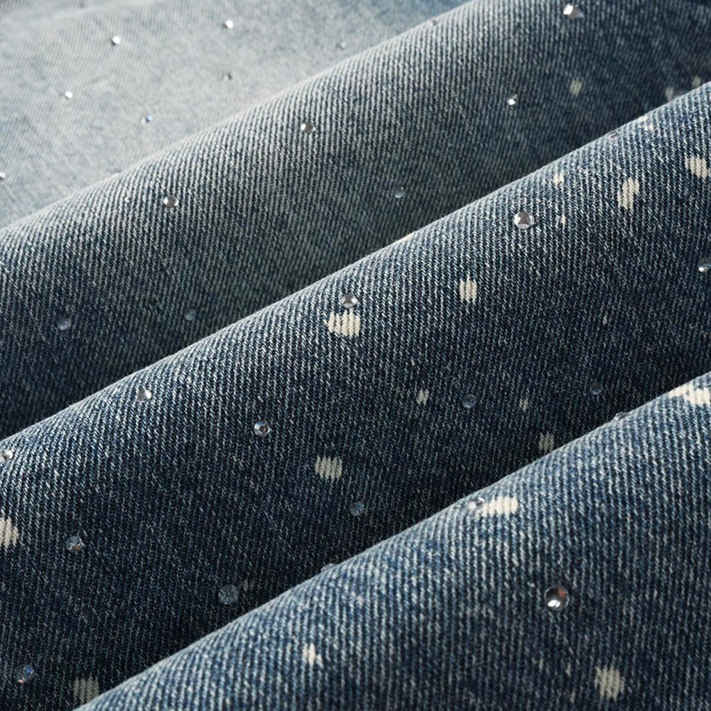purple brand jeans Rhinestones #9126