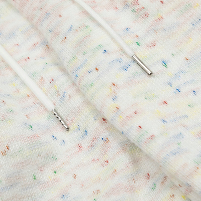 American-style streetwear harem pants Pastel Sprinkle Knit Relaxed Wide Bottoms Cotton-padded trousers