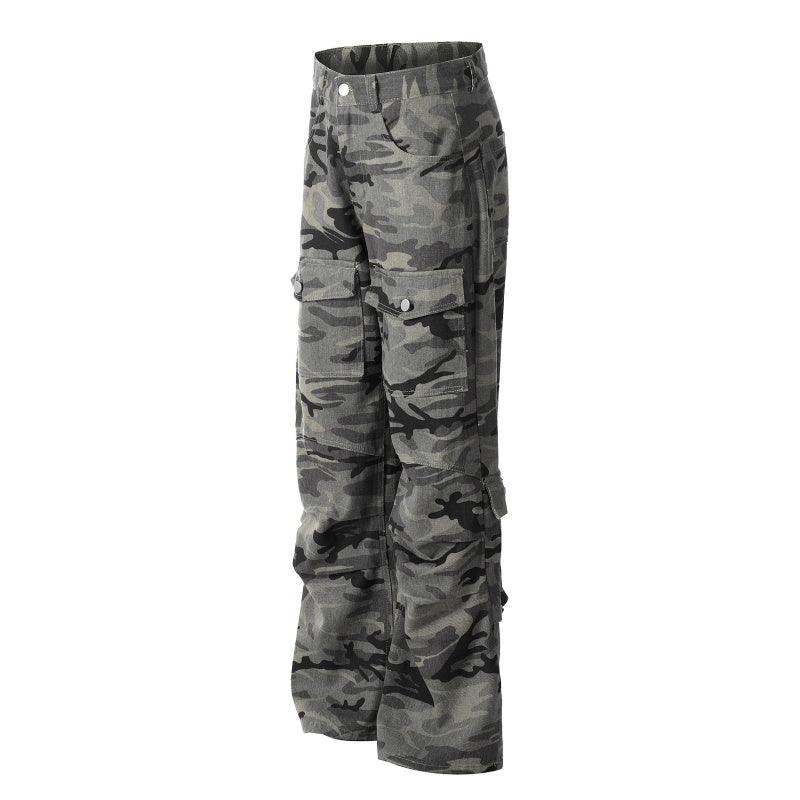 American-style streetwear harem pants Button Flap Pocket Relaxed Silhouette