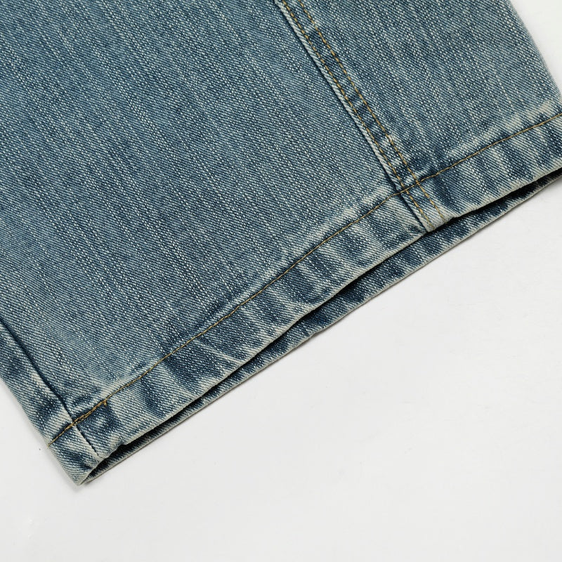 American-style streetwear harem pants Vintage Faded Wide Leg Denim