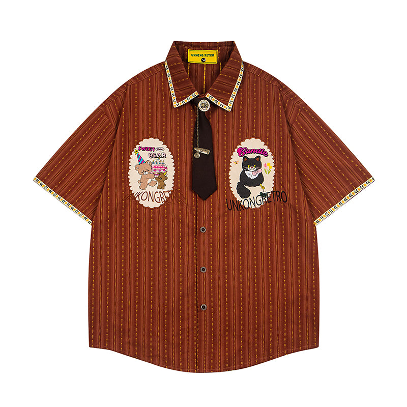 Unisex vintage T-shirt Polo shirt with a stand-up collar