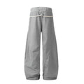American-style streetwear harem pants Diagonal Stitch Relaxed Curved Leg Bottoms