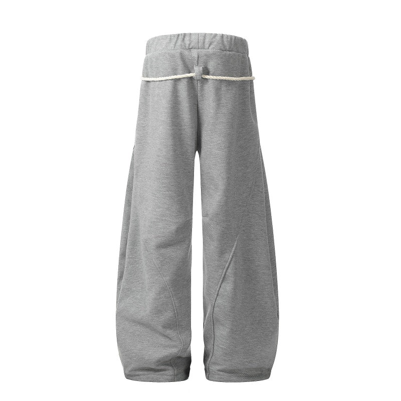 American-style streetwear harem pants Diagonal Stitch Relaxed Curved Leg Bottoms