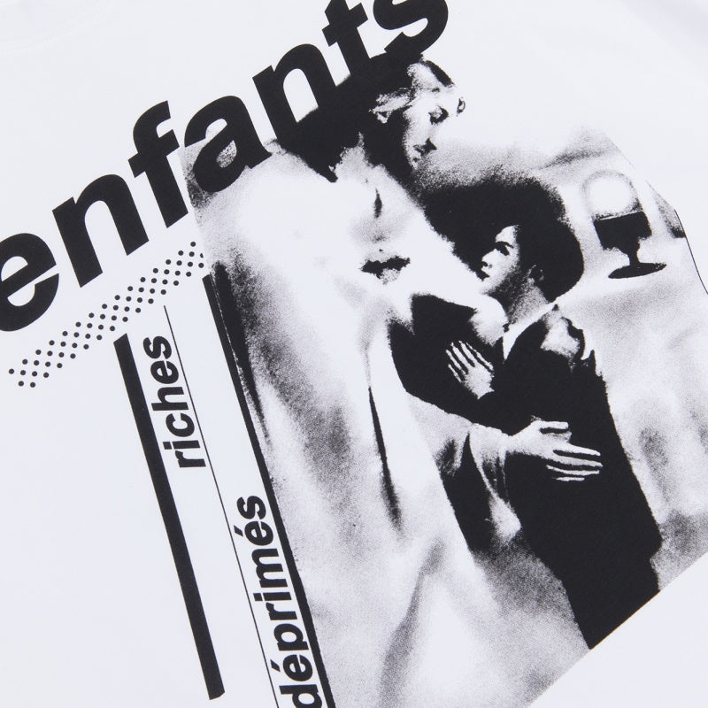 ERD T Shirts Overlaid Typography Blurry Portrait Graphic Casual Top