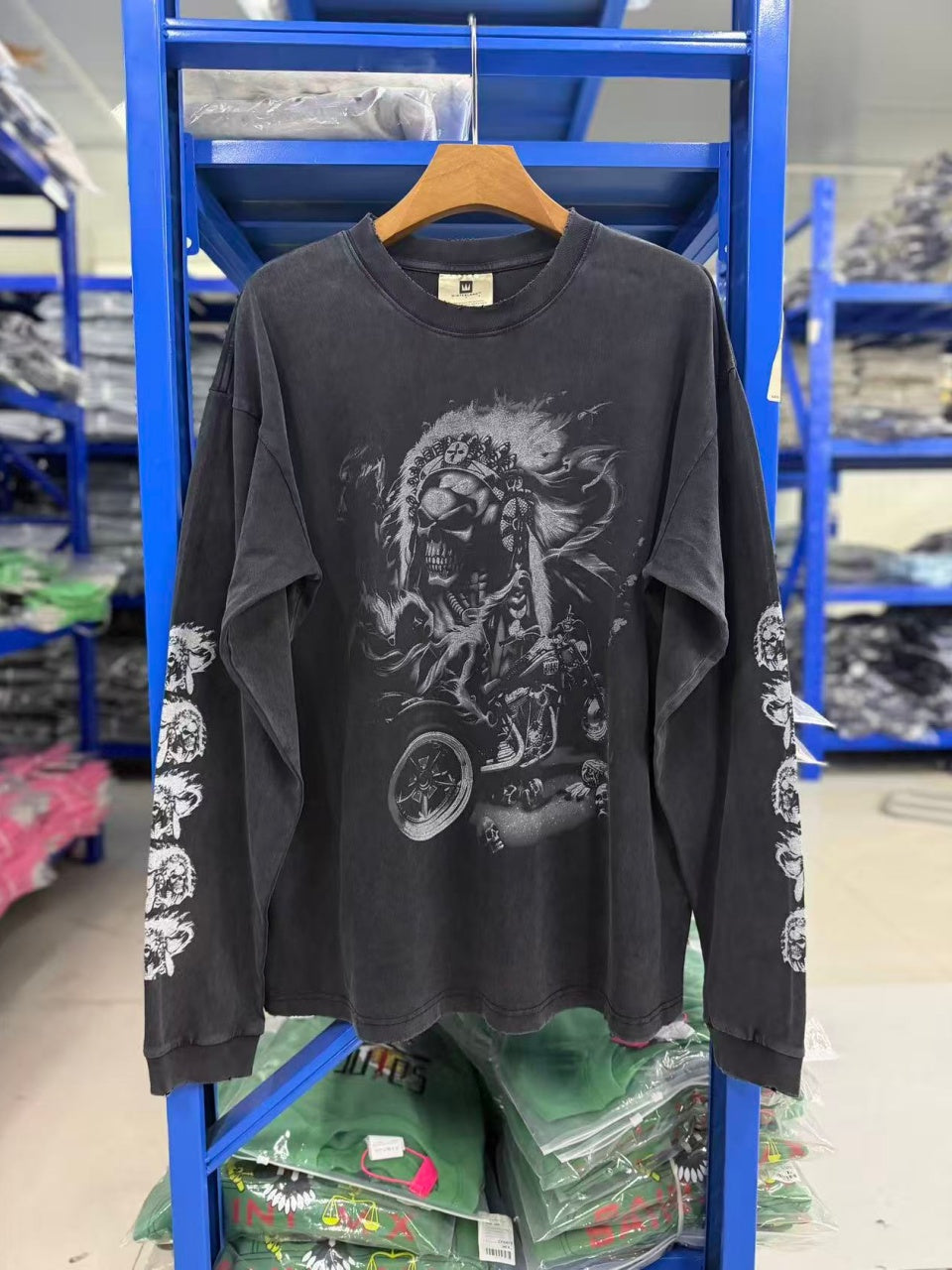 Vintage style washed summer wear Long-sleeved shirt