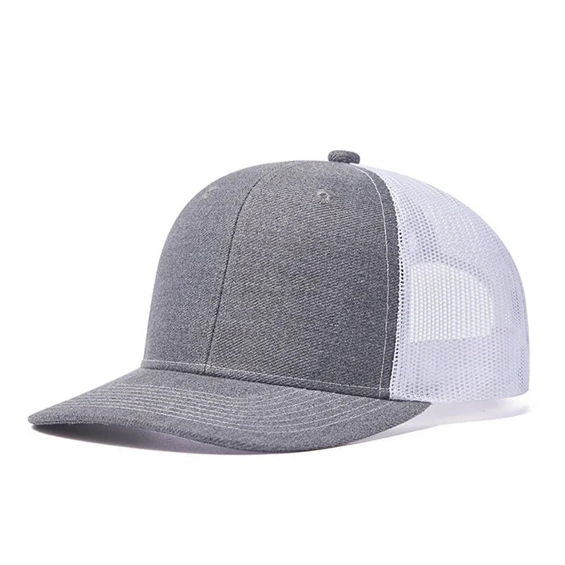 Trendy flat brimmed snapback hatssummer mesh breathable