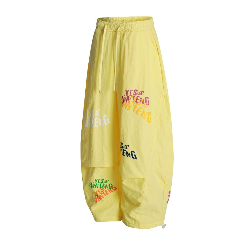 American-style streetwear harem pants Side Patch Pocket Adjustable Toggle Hem