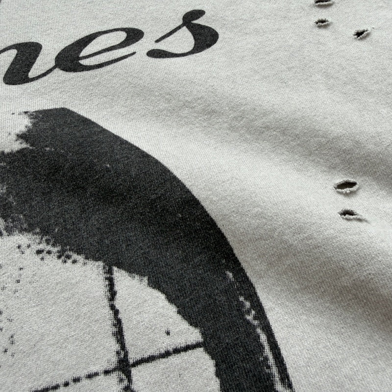 Unisex Vintage T Shirts CHOOOSELF 26SS "Rose Skull" Limited Edition – A tribute to the band Deftones. Heavyweight, washed, distressed, and destructed street-style T-shirt featuring a boxy, cropped punk aesthetic.