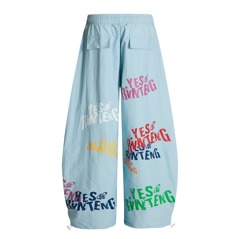 American-style streetwear harem pants Side Patch Pocket Adjustable Toggle Hem